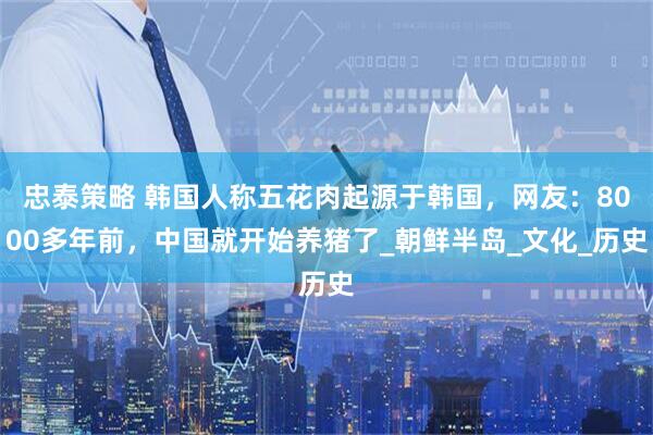 忠泰策略 韩国人称五花肉起源于韩国，网友：8000多年前，中国就开始养猪了_朝鲜半岛_文化_历史